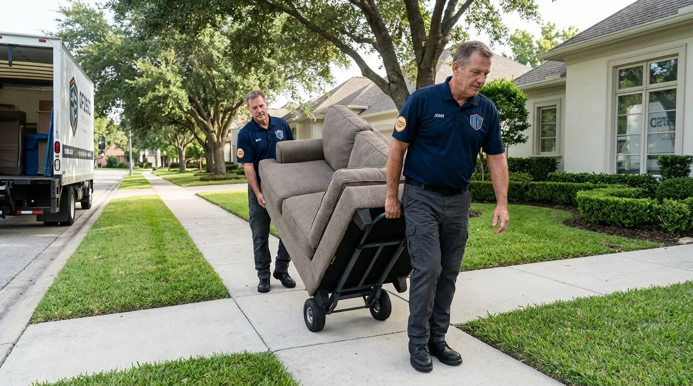 Local residential moving crew loading furniture in Robertsdale, AL